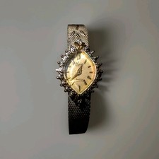 Vintage Armitron Deauville Diamond Ladies Watch Gold Tone Mesh Band Tested