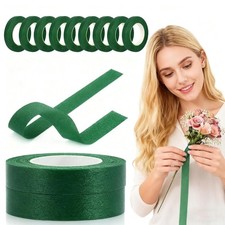 Floral Tape Stem Wrap - 1/2 Inch x 20 Yards, 12 Rolls, Green Adhesive