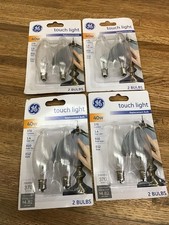 8 GE Touch light Clear Blunt Tip Light Bulbs 40 W E12 Candelabra Base Old Style