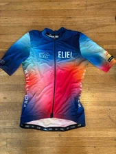 Eliel Cycling Jersey Mens Medium Rainbow Gradient Full Zip 2022 EFT Factory Team