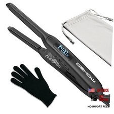 Small Flat Irons for Short Hair, 3/10'' Pencil Flat Iron, Pixie 0.3 Inch Black