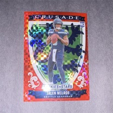 2025 Panini Rookies & Stars – Jalen Milroe Seahawks Crusade Red Plaid Rookie #13