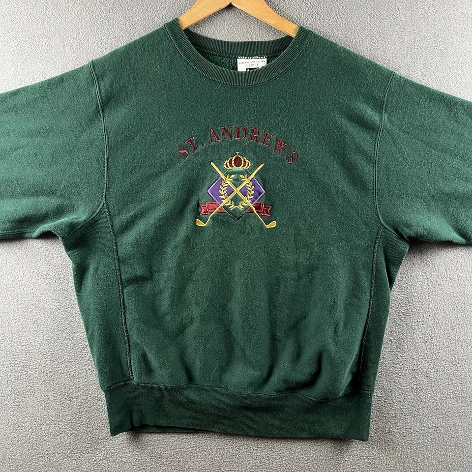 Sudadera de Golf St Andrews De Colección Para Hombre Grande Verde Bordada 90d Hecha en EE. UU. Foto 2 de 4