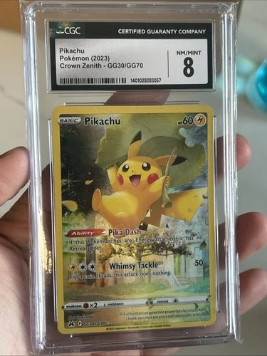Pokemon TCG Pikachu GG30/GG70 Crown Zenith: Galarian Gallery Holo CGC 8