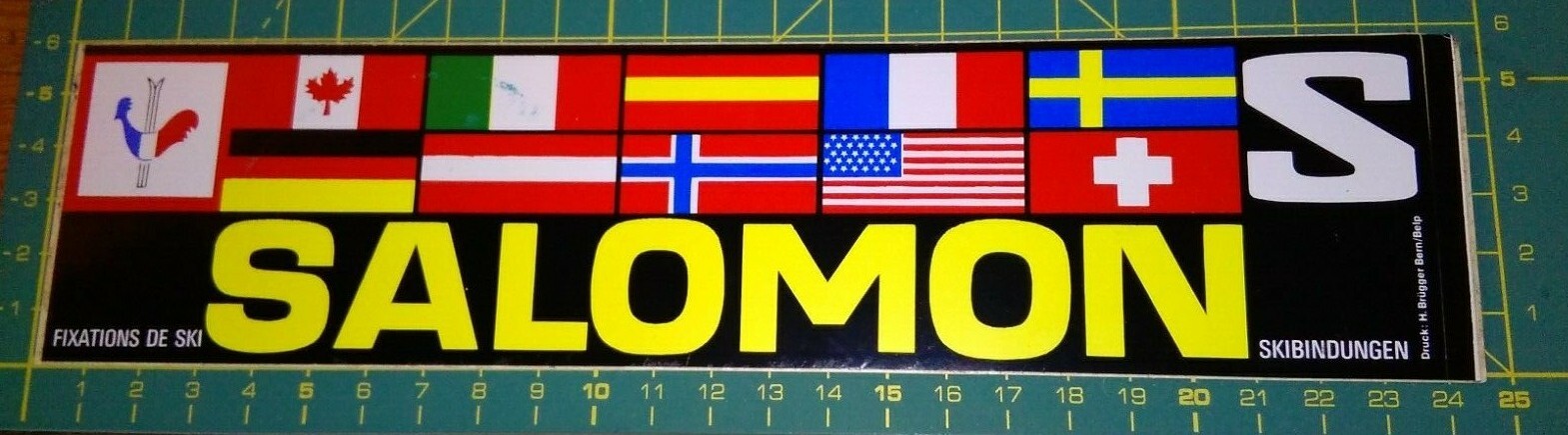 ADESIVO VINTAGE STICKER kleBER SCI SKI SALOMON BANDIERINE MONDIALI