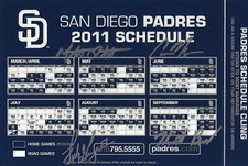 Cameron Maybin Mat Latos Heath Bell Luke Gregerson Signed 2011 Padres Schedule