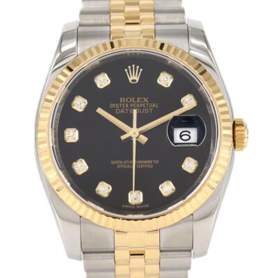 ルルロロ Rolex Datejust Turn-O-Graph 116264 Black Dial Box and Papers