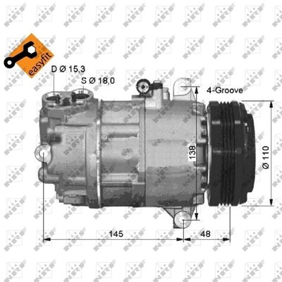 NRF 32493 Compressor, Air Conditioning for BMW