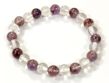 Auralite 23 with Himalayan Crystal quartz divine Combination Earth Sky Bracelet