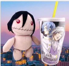 Black Butler Manga Plush Sebastian And Tumbler Cup