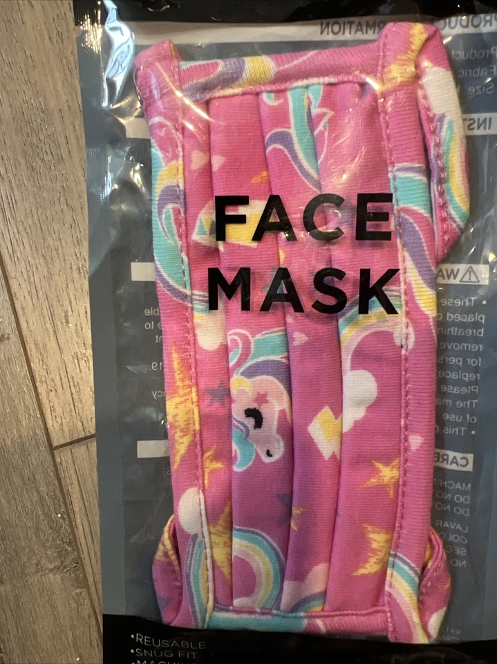 Kids Unicorn & Rainbows Face Mask- NEW in Package - Image 2 of 4