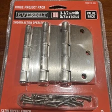 3 pack EVERBILT 3-1/2" with 5/8" Radius SNF Hinge Project Smooth Action 316 485