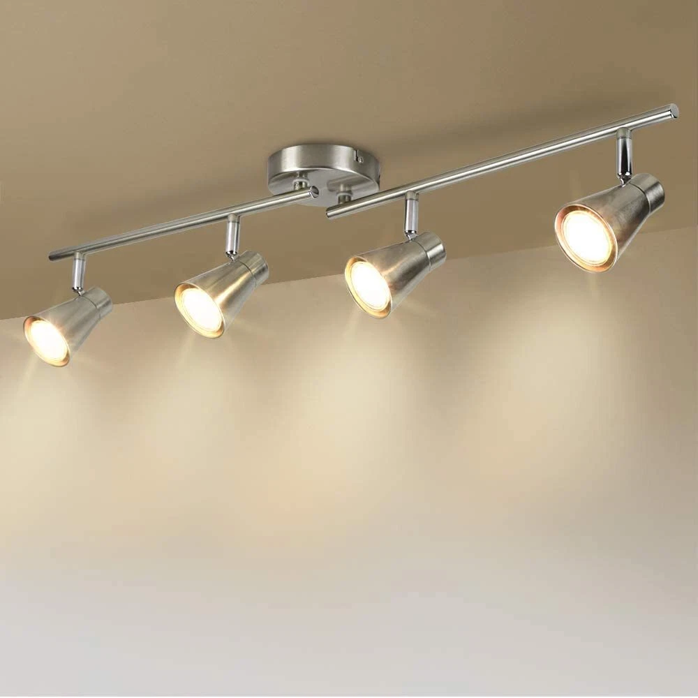 4/6 Light Flexible Track Lighting Rail Modern Directional Led Spot Ceiling  Light | eBay