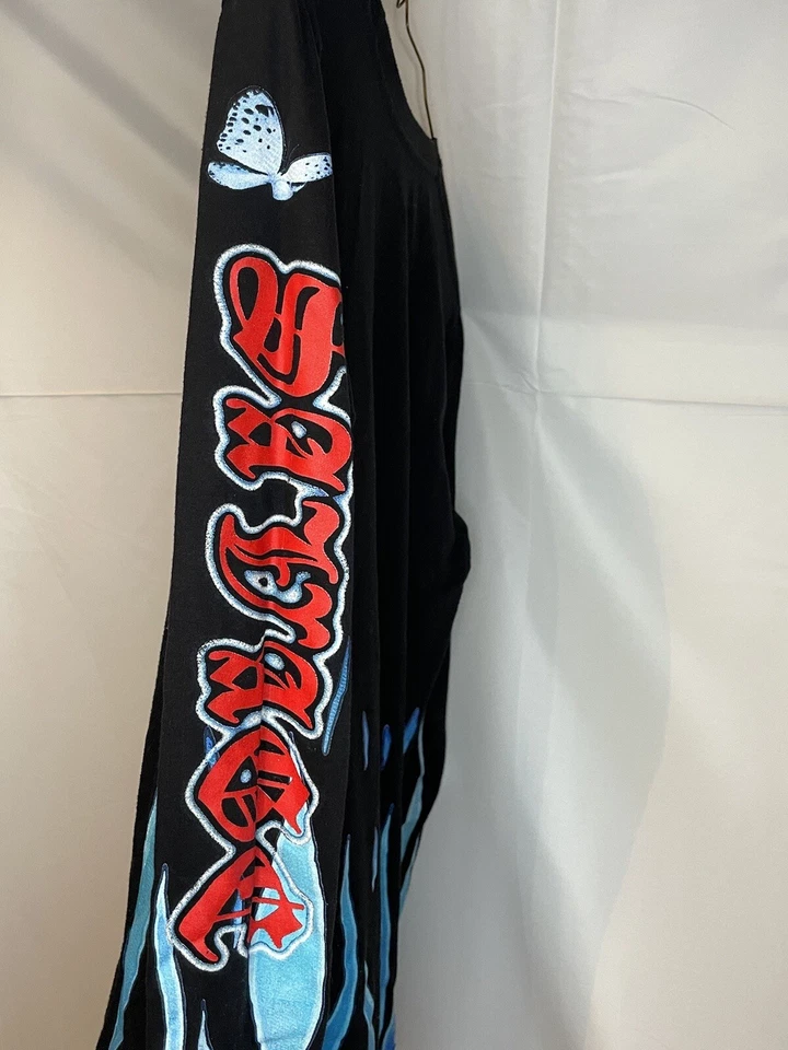 Fresh Laundry Size Small Savage Colorful Logo Butterfly Flames Long Sleeve Top - Image 3 of 4