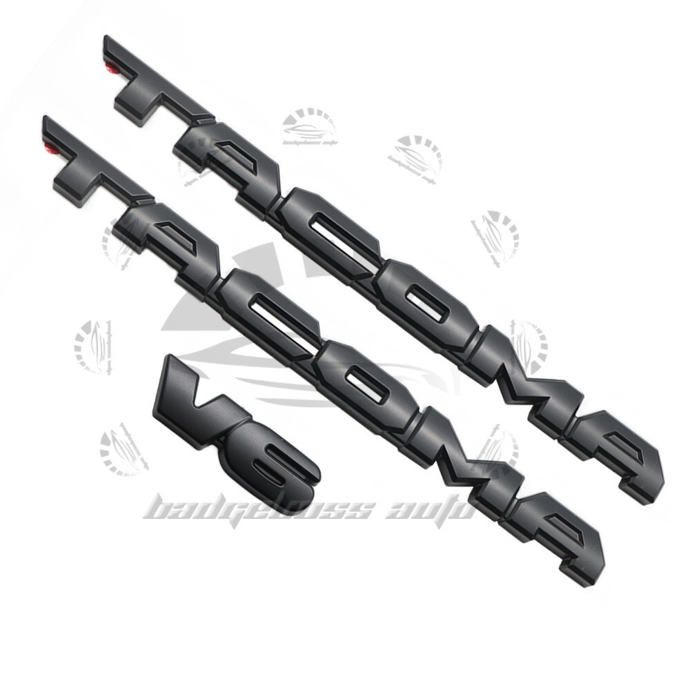 3pc/set 2016-2023 For Tacoma Gloss Blackout Emblem Overlay Kit V6 OFF ROAD Badge