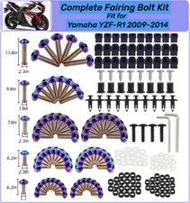 Complete Purple-blue Fairing Bolt Kit Plastic Screws for Yamaha 2009-2014 YZFR1