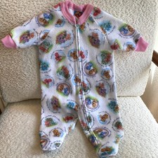 Care Bears Vintage 80s One Piece Zip Up Footed Sleeper Pajamas 0-6 months