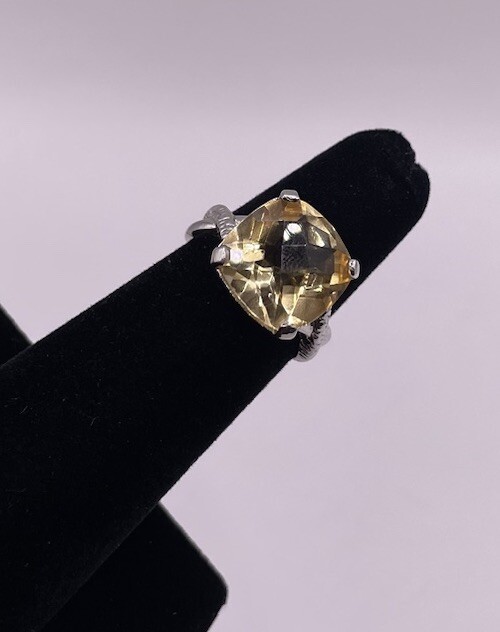 Sterling Silver Elegant Square Large Citrine Ring… - image 11