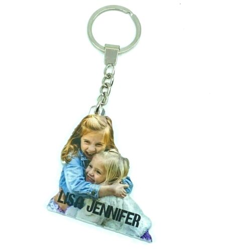 Individueller Schlüsselanhänger, Ihr Foto Bild UV gedruckt personalisiert Namen Schlüsselring Kette - Bild 3 von 12