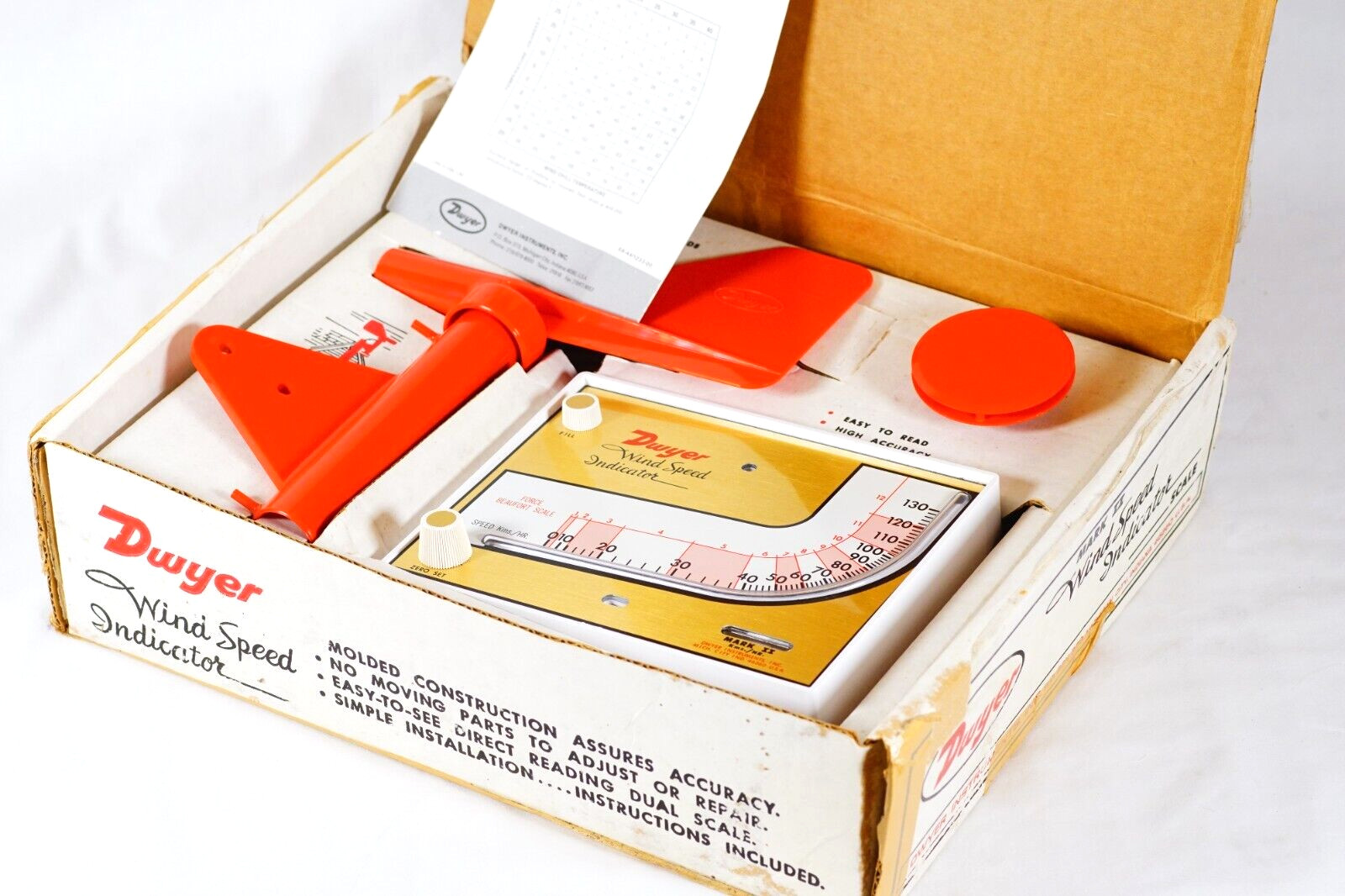 Dwyer Mark II Wind Speed Indicator Brand Weather Gauge New Never Used