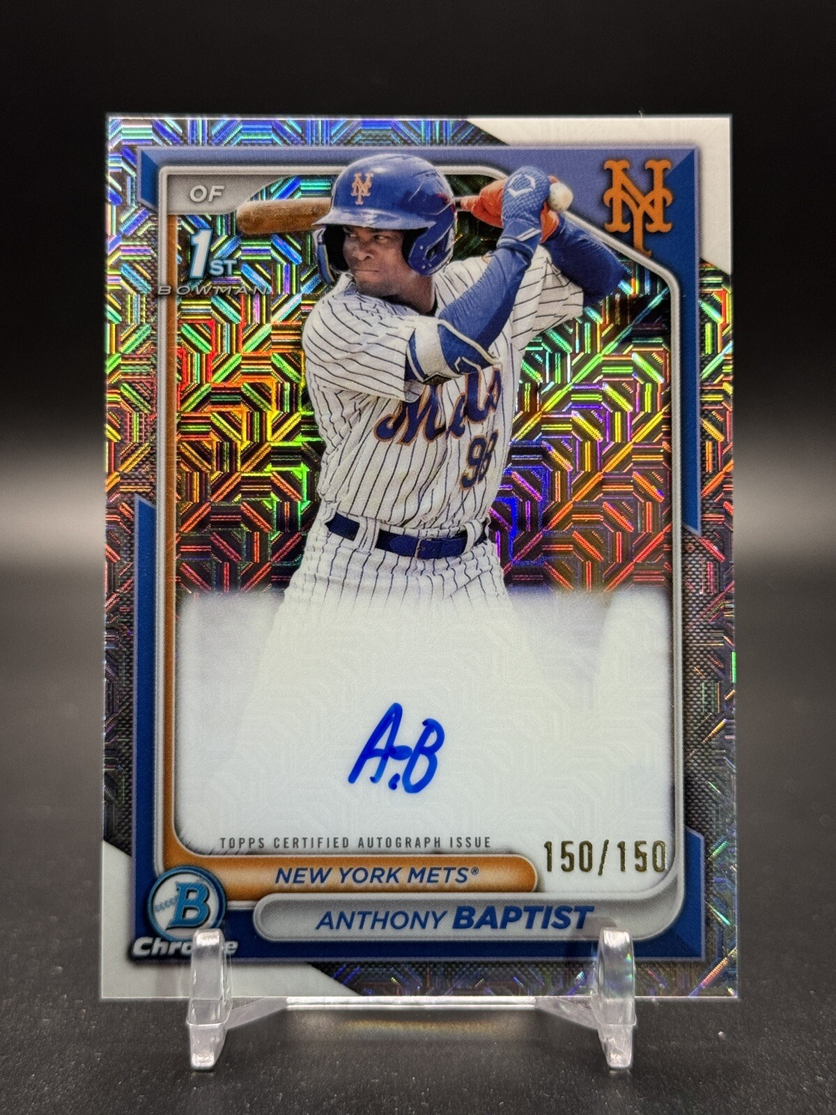 2024 Bowman Chrome Anthony Baptist 1ST Bowman HTA Mojo Auto /150  Mets #CPA-AB
