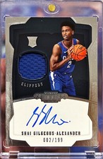 2018-19 Dominion Shai Gilgeous-Alexander Rookie Patch Auto Jersey Number 2/199