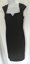 Pre-owned Women's David Meister Black Velour Back Zip Sleeveless  Size 10
