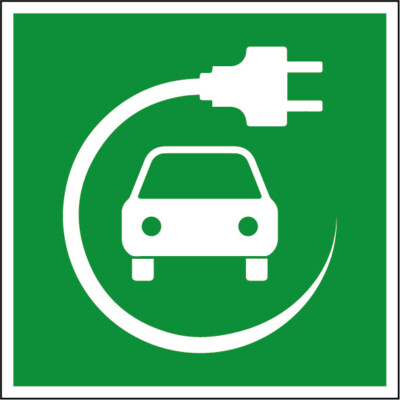 Aluminium-Schild  E-Ladestation  3 mm Alu Dibond  10x10 cm | B-Ware