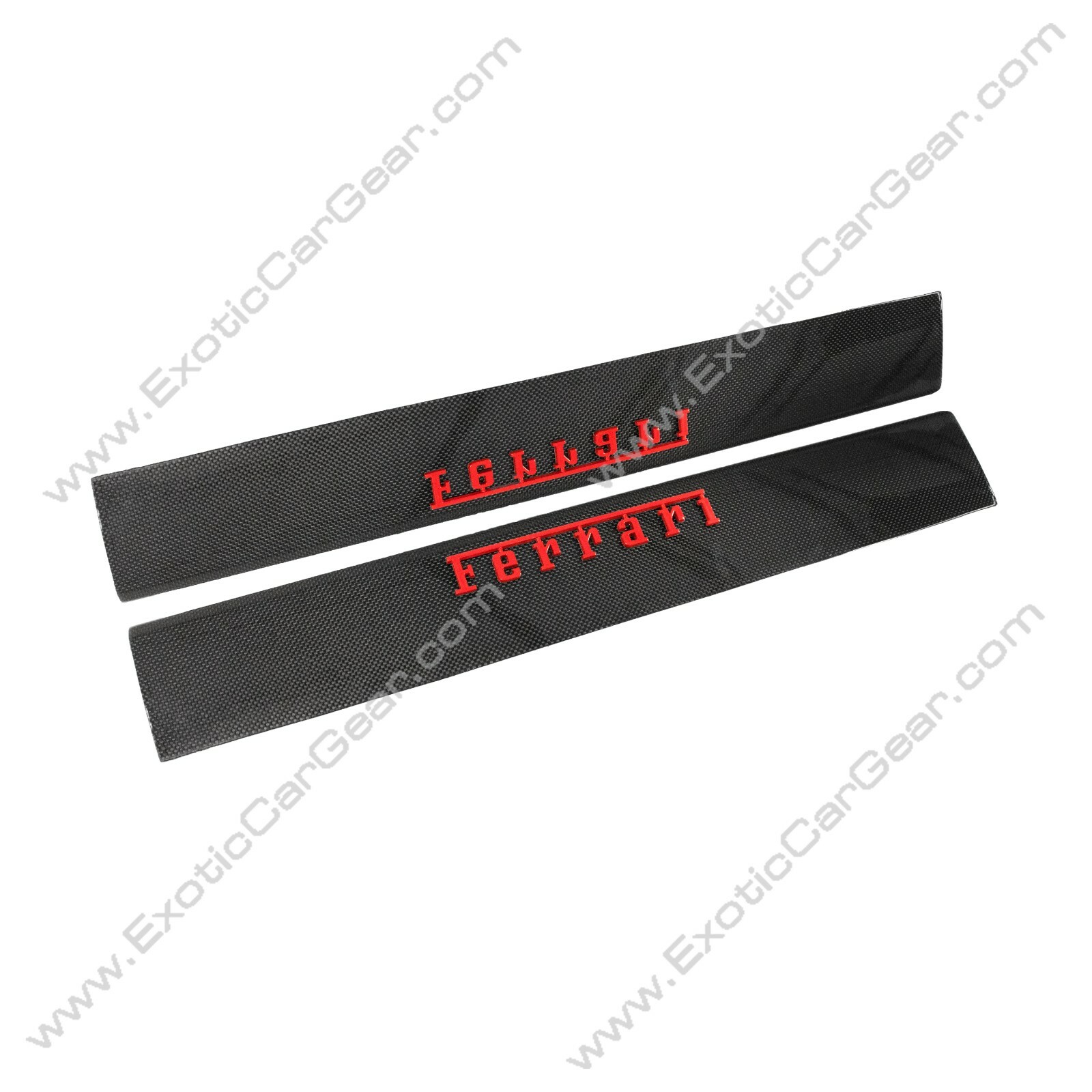 Ferrari F12 Carbon Fiber Door Sills With Raised Red "Ferrari" Script