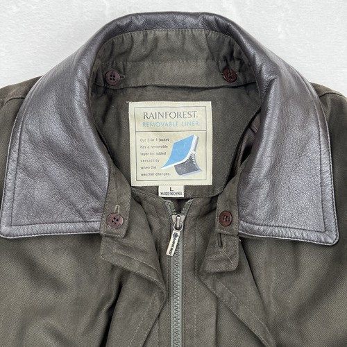 RAINFOREST Down Goose Field Coat Men Large Jacket Removable Quilted Liner Brown - Picture 11 of 20