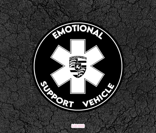Porsche Emotional Support Vehicle - Car Sticker For Window, Bumper or Others - Picture 14 of 14