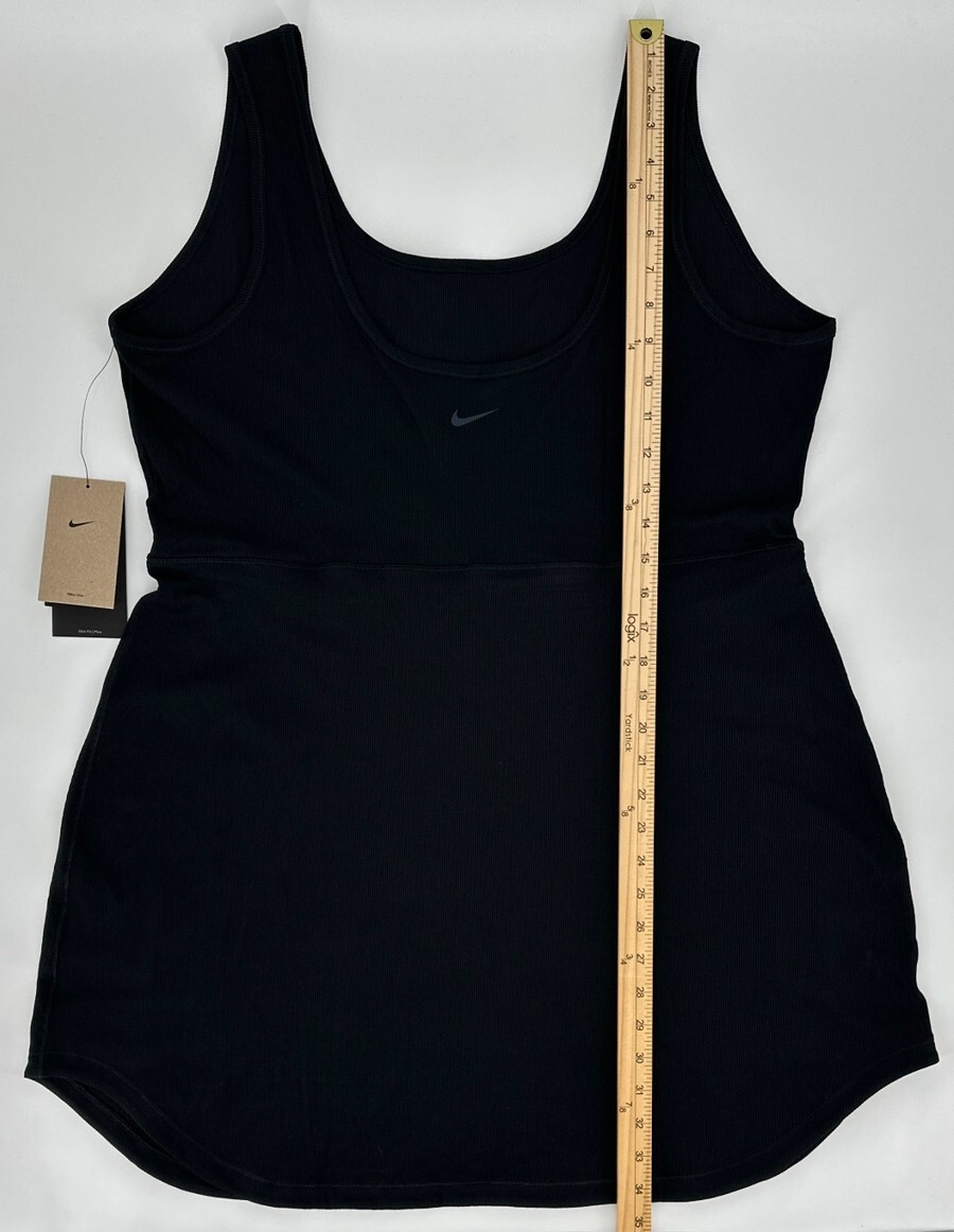 ワンピース NIKE Woman Dress Black FN3679 010 NIKE Sportswear Chill Knit Slim Sleeveless Ribbed Midi Dress