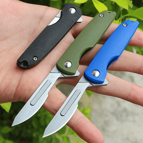 EDC Outdoor Pocket Utility Knife Keychain Scalpel Carve Knife Camping Folded - Picture 1 of 20