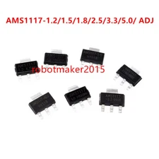 25/50Pcs AMS1117-1.2 1.5 1.8 2.5 3.3 5.0 ADJ SOT-223 SMD Voltage Regulator IC
