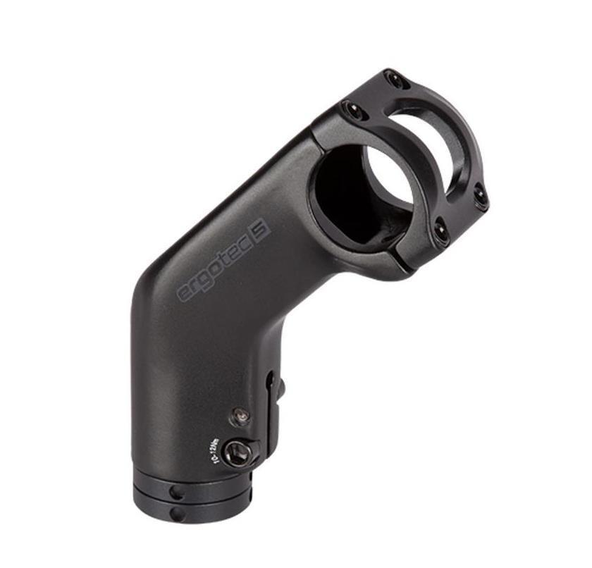 Potence en aluminium noir Ergotec High Barracuda 1''1/8 inclinaison 45 degrés