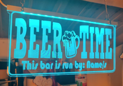 personalisiertes Barschild - Leucht LED Bar offen Neon Höhle Garten Bar