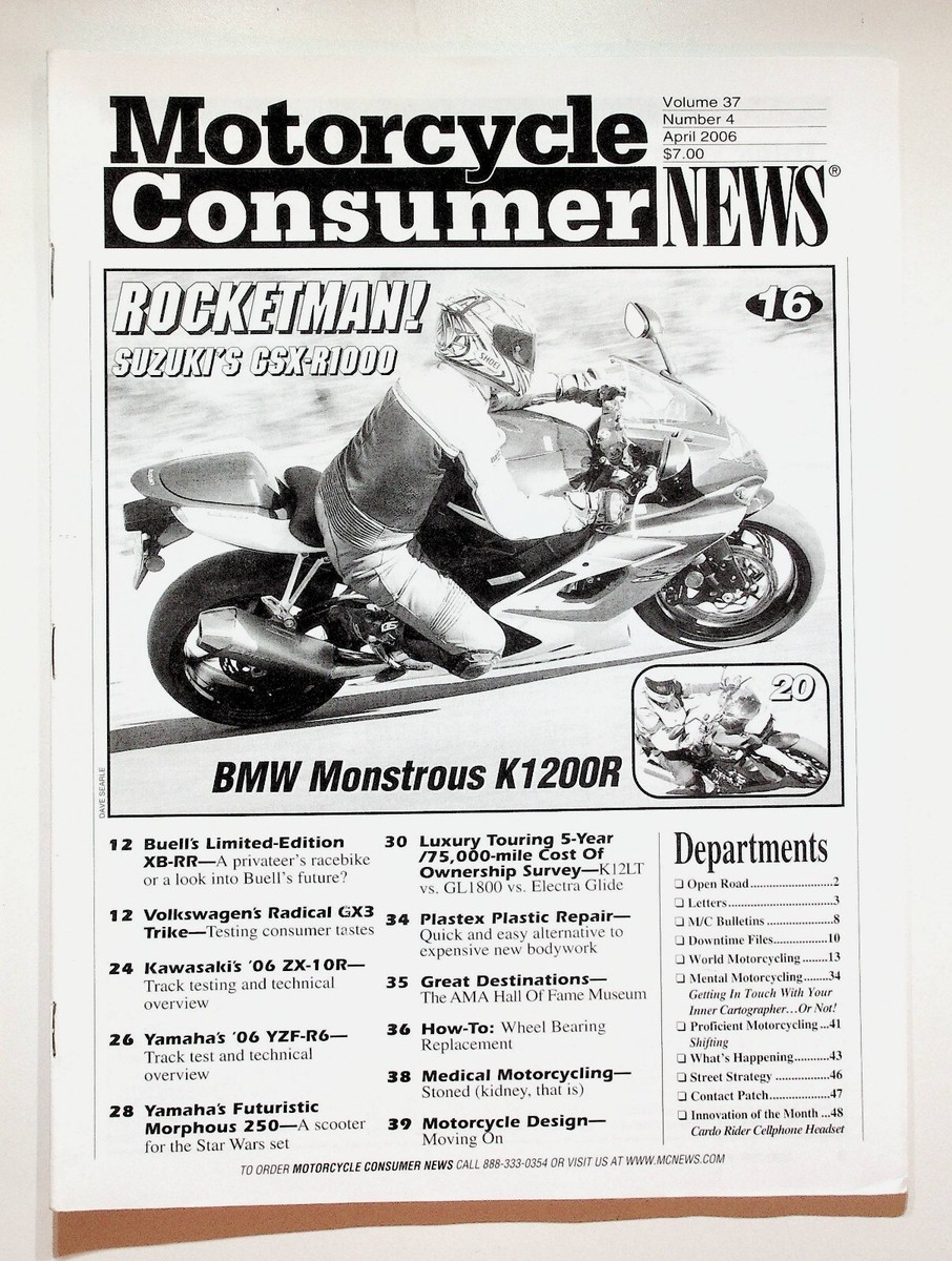 2006 April Motorcycle Consumer News Magazine Suzuki GSXR1000 BMW