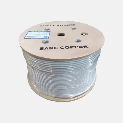 TS Cables Cat6a Riser Bare Copper 23 AWG Solid Bare Copper 750 Mhz Cable White