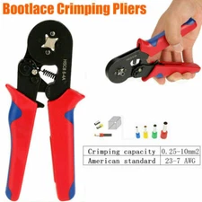 Ferrule Ratchet Crimper Plier Crimping Tool Cable Wire Electrical Terminals Kit