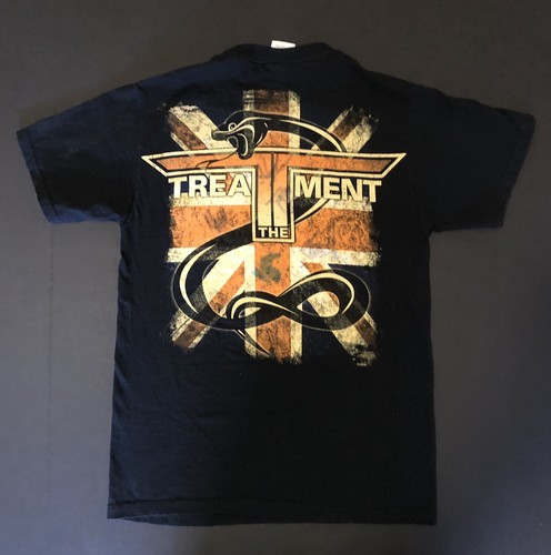 The Treatment Band Rock Concert Shirt S Black Signed 2Sided Union Jack Rare A40 - Picture 2 of 8