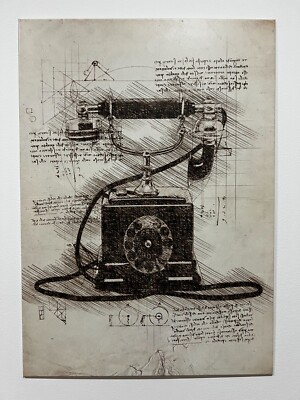 Displate Telefon Leonardo Da Vinci inspiriert Metall Poster + Magnet