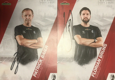 2 AutogrammePatrick Baier + Florian BRUNS SC FREIBURG Satzkarte 2020/21 xyz