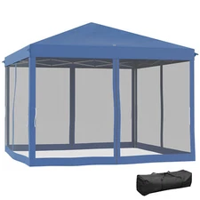 10'x10' Pop Up Patio Canopy Tent with Sidewalls Gazebo Ez up Screen House Room