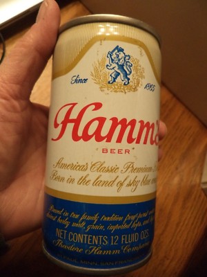 HAMM'S 12 OZ STEEL ROUNDED EDGE BEER CAN ST PAUL MINNESOTA SAN FRANCISCO