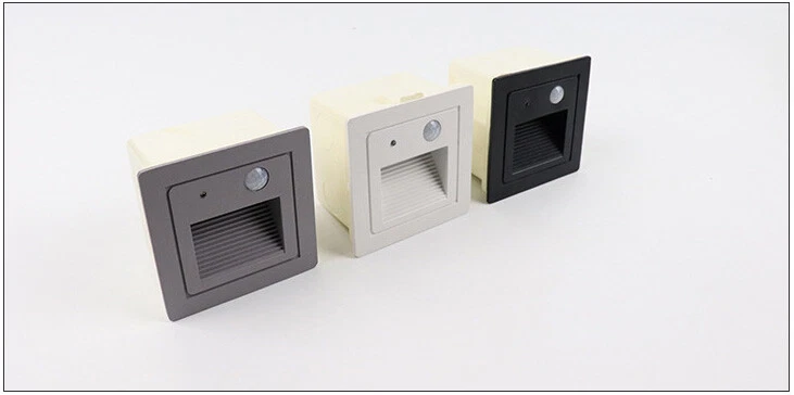 Outdoor 3W Motion-Sensor Led Step Stair Lights Footlight Recessed Corner Lamp - Image 3 of 4