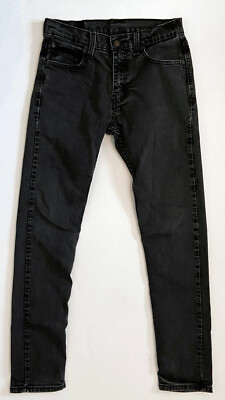 Levi's 512 Black Jeans Slim Fit Taper Leg Stretch Denim Men's 29x30 Measured