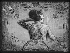 Vintage Tattoo Image 14 x 11" Photo Print
