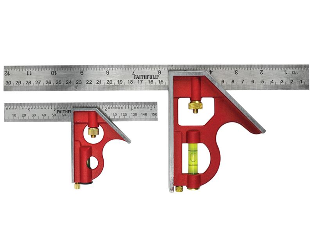 Faithfull Combination Square Twin Pack 150mm (6in) & 300mm (12in) - Image 5
