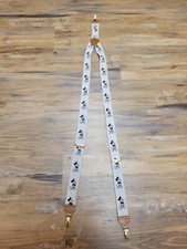 Walt Disney J.G. Hook Mickey Mouse Suspenders White Adjustable Braces Clip-On