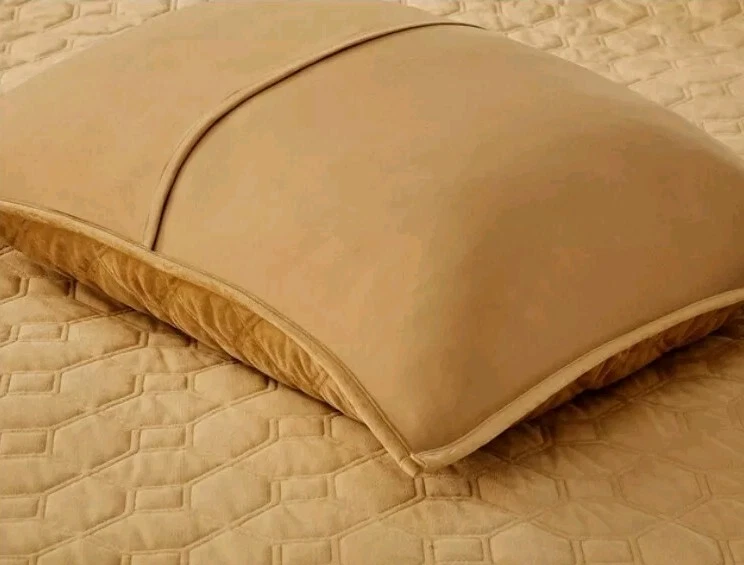 Madison Park 3 Piece Velvet Coverlet Set  Size King Mustard  - Image 4 of 4